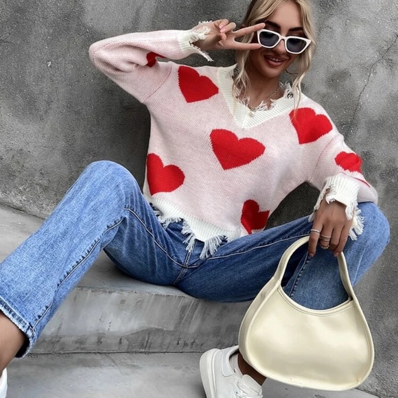 Super cute woman sweater heart ❤️ print brand new - Picture 4 of 8